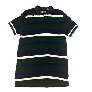 Chaps Polo Shirt Large Short Sleeve Golf Striped Ralph Lauren 100% Cotton